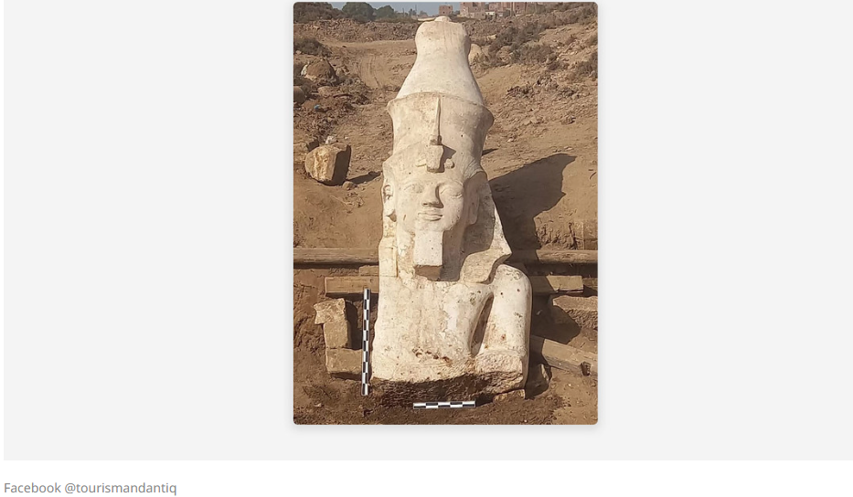 Parte superior rescatada de la estatua de Ramsés II ‘el Grande’. 
