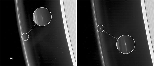 Extraños objetos captados por la NASA en los anillos de Saturno-0