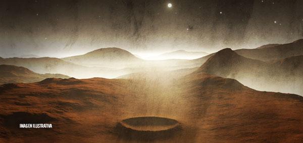 Revelan imágenes de un misterioso cráter en Marte-0